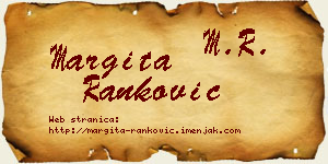 Margita Ranković vizit kartica